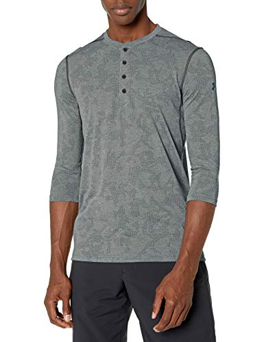 Under Armour Men's Threadborne Utility Henley, Black /Black, X-Large