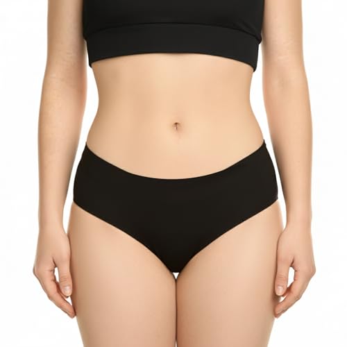 Image of PEESAFE Reusable Period Panty for Women & Girls | Medium Size | Suitable for Heavy Flow | Rash Free, Leak Proof Menstrual Underwear | Comfortable Fit | Lasts Up to 60 Washes Black