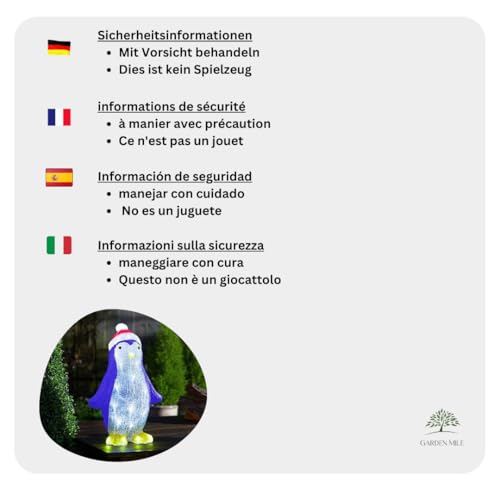 Marco Paul 30cm Acrylic LED Penguin Christmas Decoration Light - Image 2