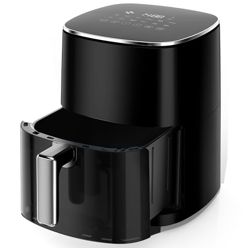 NEWBULIG Air Fryer, 6QT Square Airfryer with Visual Window, 400℉ Fast Heating Air Fryers Oven with Timer, Auto-Off, Non Toxic & Non Stick, Multiple 12 Modes for Roast, Bake, Dehydrate, Fry, Reheat