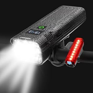 Bike Lights,Bike Light for Night Riding,10000Lumen LED Bike Headlight,Rechargeable Bike Headlight,Bright Bike Lights Front and Back with High Beam&Low Beam Light,Free Taillights
