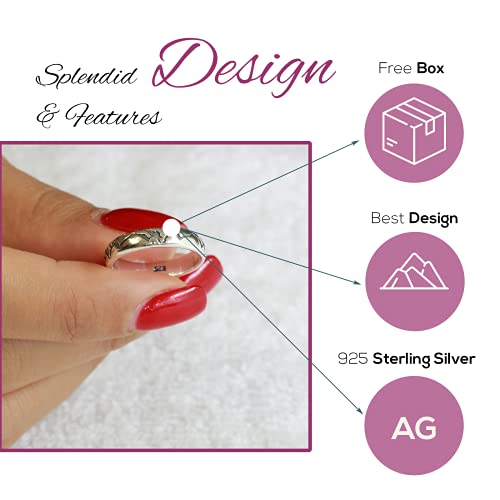 CloseoutWarehouse 925 Sterling Silver Oxidized Mountains Classic Eternity Band Ring3