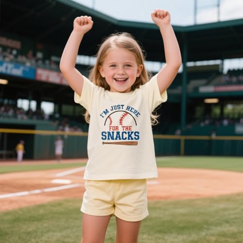 Baseball Shirt Toddler Boys I'm Just Here for The Snacks Funny Football T-Shirt Kids Short Sleeve Summer Tees 2-10 T4