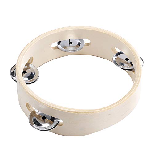 Tambourines For Kids Hand Held 6 Inch Tambourine Ring Metal Jingles Percussion Musical Educational Hand Instrument For Ktv Party Kids Games (6 Inch Ring) #TOP2