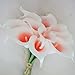 Lily Garden Artificial Picasso Calla Lily Flower Bouquets (Coral and White)
