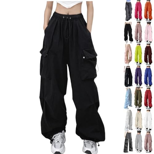 Pantalones cargo para mujer, holgados, pantalones de pierna ancha, hip hop, Y2K, ropa de calle, pantalones de ocio, pantalones de chándal con goma elástica, de gran tamaño, vintage de los 90,