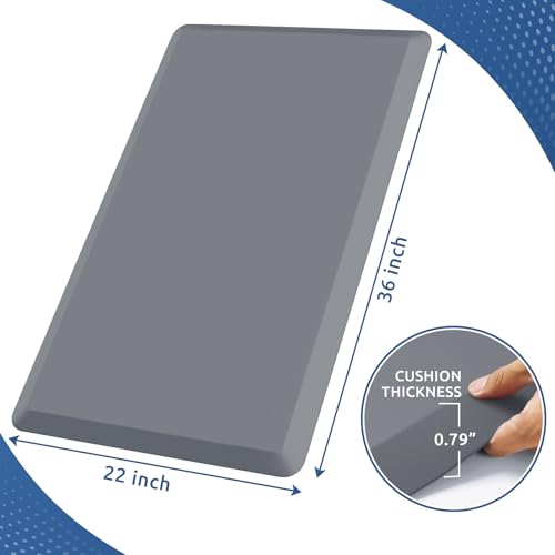 Image of 0.8 inch Thick Kitchen Mat Cushioned Anti Fatigue Rug Comfort Floor Mats