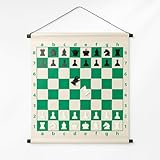 KNK Magnetic Roll-Up Chess Demo Board 27' with Pieces, Wall Hanging