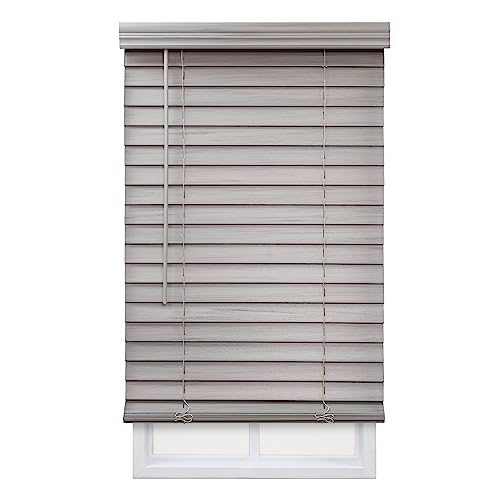 Dez Furnishings Qjdg200480 Cordless 2-Inch Faux Wood Blind, 20W X 48L, Driftwood Gray #TOP5