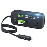 EcoBright 200W Car Power Inverter, DC 12V to 110V AC Car Charger Adapter with Fast Charging [30W USB-C]/18W USB-QC 3.0, Car Pluɡ Adapter Outlet Charger for Laptop, Phone, Tablet
