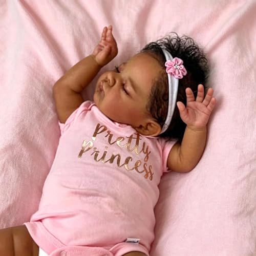 Muñeca Reborn Bebé Birracial Negra 48 cm Realista miniatura 2