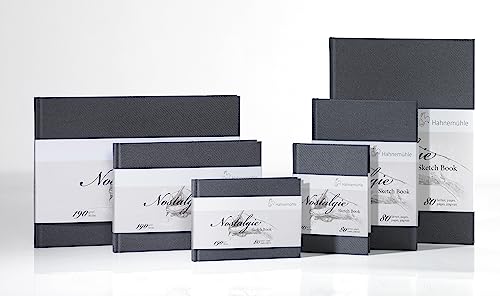 Hahnemühle 10628693 NOSTALGIE SKETCH BOOK 190 G/M2, CADERNO DE DESENHO, TAM A5, PAISAGEM, 40 FLS, Br