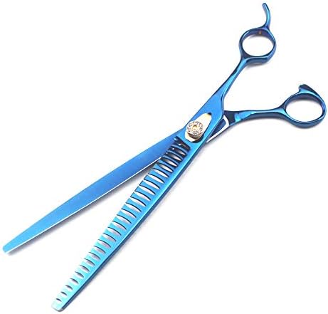 high-end Professional pet Care 9.0 inch pet Scissors 440C Steel Multicolor optional (Bule)