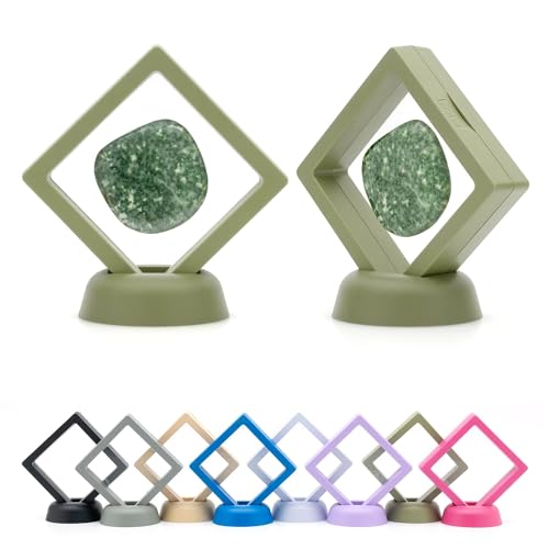 CKB LTD Confezione da 5 cornici galleggianti 3D per esporre gioielli, pietre preziose, monete da collezione e oggetti artigianali per hobby (verde), 7 cm x 7 cm x 2 cm (piccolo)