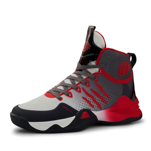 Men's Mesh Breathable Thick-Soled Non-Slip Lace-Up Basketball Shoes High-Top Lightweight