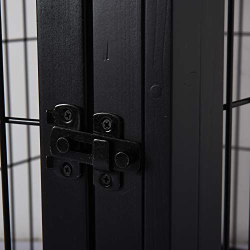 PawHut Hundekäfig Möbel mit 2 Eingängen Moderne MDF Hundebox für Zuhause Indoor Hundehütte für mittelgroße und kleine Hunde bis zu 20 kg Hundehaus 58,5x81x66 cm Schwarz