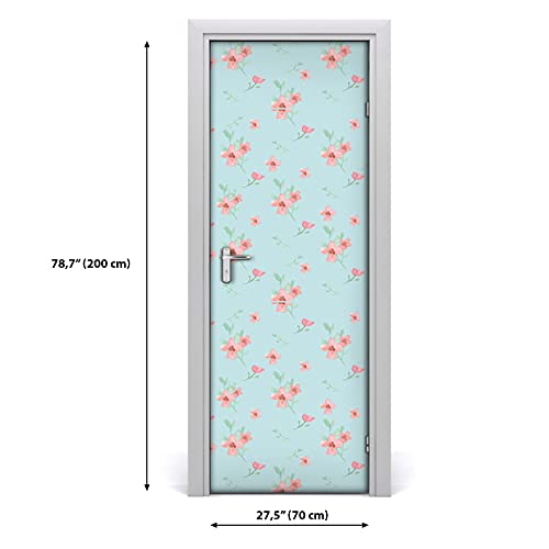 Vinilo para puerta de flores 70x200 cm autoadhesivo impermeable 3