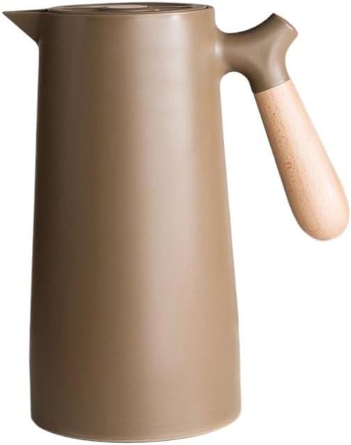 BUPEI 1L Nordic Large Capacity Insulated Water Kettle, Household Insulated Pot, Glass Inner Insulation Bottle (Size : 1-1.5L, Color : Brown)