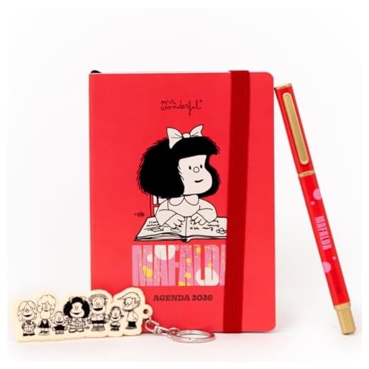 Mr. Wonderful - Set de Agenda Anual 2026 Tamaño Pocket A6 2026 Vista Semanal + Llavero + Bolígrafo - Mafalda