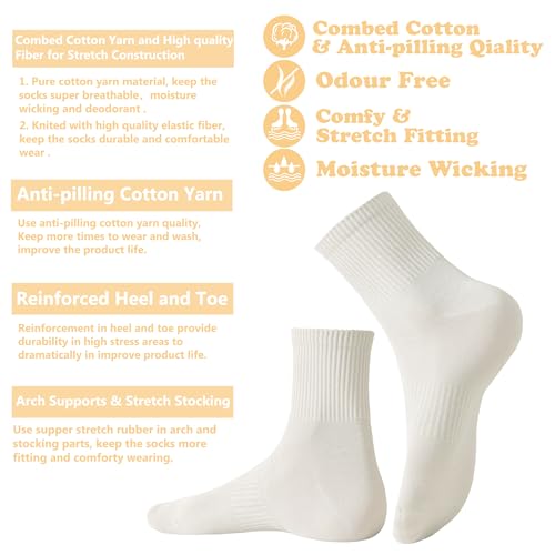 MAGIARTE Womens Mini Crew Cotton Socks Light Weight (no cushion) Arch Support Breathable Multi sports Socks for Women 6 Pack2