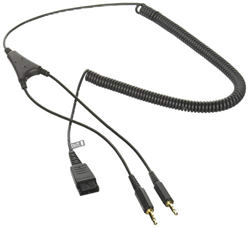 Jabra Coiled Quick Disconnect (QD) PC Cord with 2X 3.5 mm Jack (8734-599)