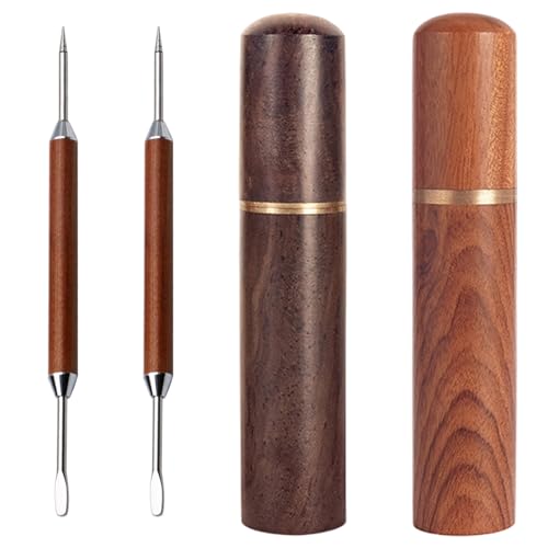 Coffee Accessories, 4-Piece Barista Tools Set with Coffee Distribution Tool and WDT Tool Espresso, Available in Light and Dark Wood Options