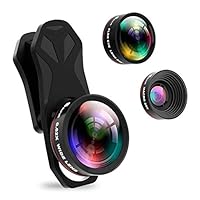 Selvim Kit Obbiettivi per Smartphone, Lente Macro 25x, Grandangolare 0.5X, Fisheye 235&deg;, Zoom 22x,...