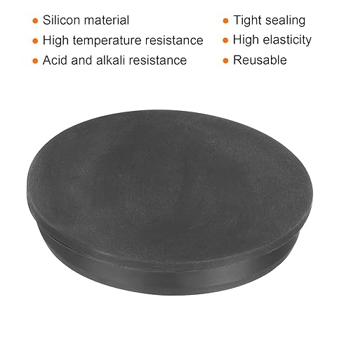 Image of UXCell High Temp Silicone Plug Mount - Dia 87mm /3.42 inch T Shaped Rubber Stopper - Waterproof & Sealing Plug - Black (OD 92mm) - Pack of 1