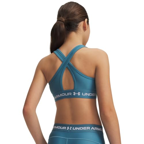 Image of Under Armour Kids Cross-Back Mid-Impact Sports Bra (Big Kid)
