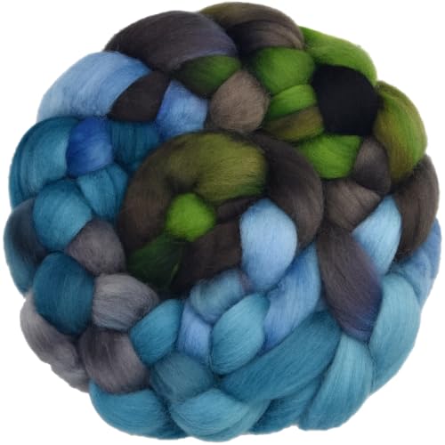 Image of Double DIP - Colorful Artisan Wool Roving for Spinning and Felting. Skillfully Hand Dyed in USA. Colors Inspired by the Beauty of Natural Landscapes, Falkland Wool Cascades