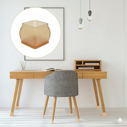 Image of INOVERA (LABEL) 24 Pieces Silicone Chair Leg Protectors - Round Furniture Pads for Table, Stool Legs Cap Cover (Transparent)