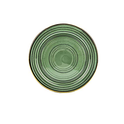 Glass Dinner Plate Family Party Serving Plate Family Green Blue Restaurant Scratch Resistant 13 Inch Color  Green