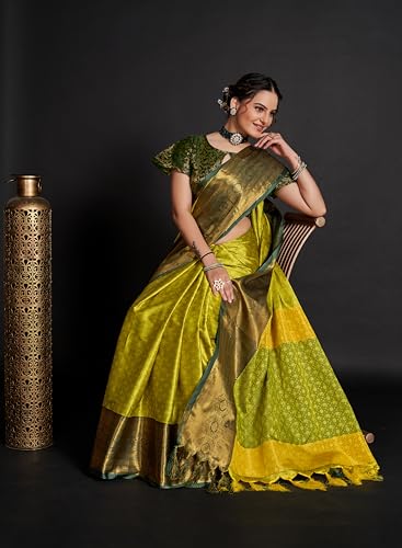 Image of Avantika Fashion Women's Woven Cotton Silk Art Silk Banarasi Saree With Blouse Piece
