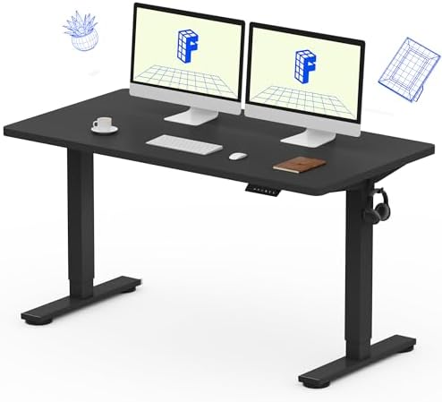 FLEXISPOT EN1 One-Piece Standing Desk, Electric Adjustable with 4...
