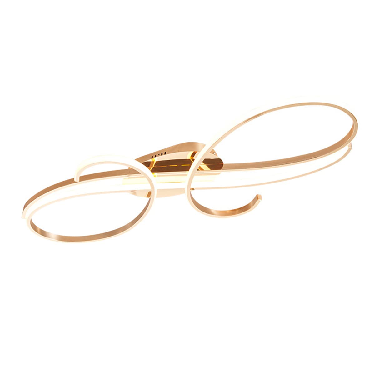 Bellastein LED Design Deckenlampe Modern Wohnzimmer Pendelleuchte Dimmbar Esszimmer Hängelampe Metall Chrom Deckenleuchte für Esszimmer Schlafzimmer Wohnzimmer (Gold, ‎L80cm)