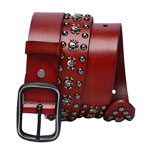 Ceinture cloutée rivets métalliques : cuir véritable 38 mm style punk rock biker
