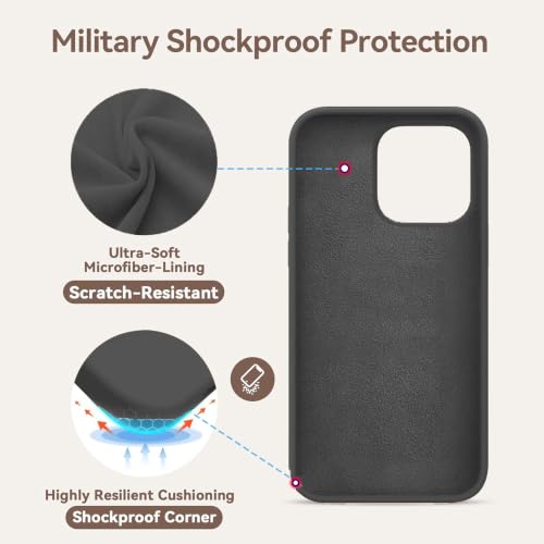 Image of iPhone 16 pro Max Silicone Back Case | Shock Proof Design & Camera Protection | Premium Rubberised Apple iPhone 16 pro Max Cover (Microfiber Lining) | Ultra Smooth Silicone - Black
