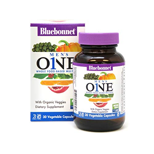 Bluebonnet Nutrition Men’s One Vegetable Capsule, Whole Food Multiple, K2, Organic Vegetable, Energy