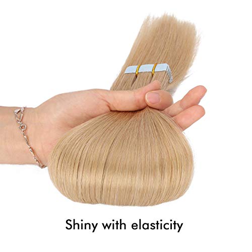 Image of SUYYA Tape In Hair Extensions Human Hair 16 Inch #16 Light Blonde