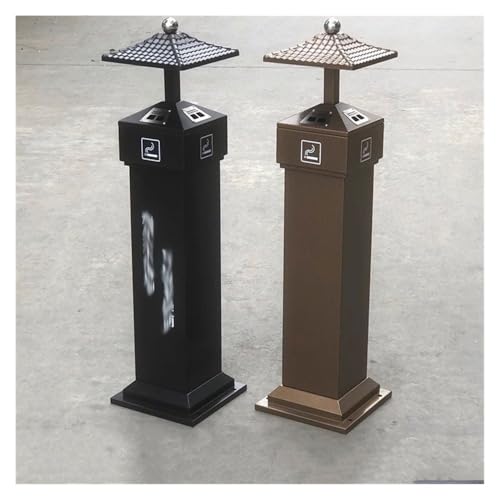 Cenicero exterior vertical de acero inoxidable negro para comercio 3