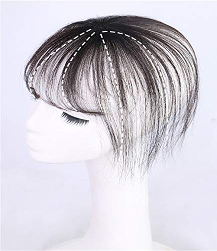 Human Hair Bangs with Top Piece Clip in Seamless Topper&Fringe Extension Hand Made