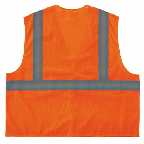 Image of Ergodyne GloWear Reflective Safety Vest, Yellow, Orange, Mesh, Adults, Unisex, Hi-Visibility Safety Vest, Vest
