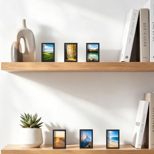 Miniatura 6 de Winlor Marcos Pequeños, Marco Para Fotos De Bebés Tamaño Mini, 2x3 Pulgadas, Juego De 6, Para Decoración De Mesa, Marco Polaroid Con Imán Suave, Imanes Bonitos Para Nevera, Negro
