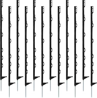 50 Pack 48" Black Step-in Fence Posts for Electric Fence - P-1B