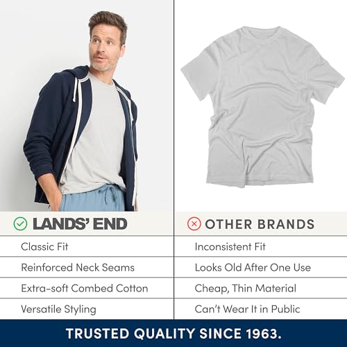 Lands' End Essentials Men's V-Neck T-Shirt 3 Pack - Premium Cotton Tee, Casual Regular Fit4