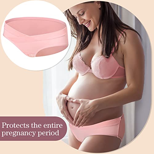 Cindeer 6 Pcs Maternity Underwear Cotton Pregnancy Panties Under Bump Postpartum Underwear (L, Waist 40.9 Inches) #TOP2