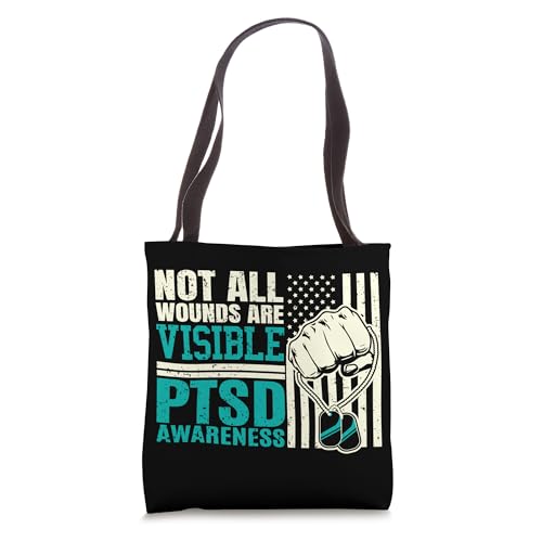 Bolsa Tote de apoyo militar PTSD Not All Wounds Are Visible miniatura 1