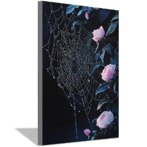 Toile d'araignée décorative et poster botanique dark academia 40x70 cm sans cadre