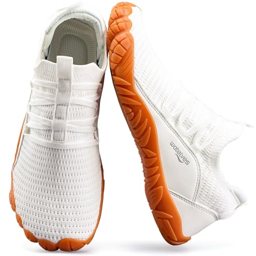 Image of WateLves Barefoot Water Shoes Men Women Wide Toe Box Slip-on Walking Shoes Zero Drop Minimalist Gym Sneakers for Training Yoga Beach Hiking (White, 40)