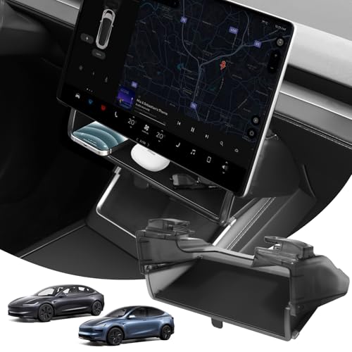 Abystar Under Screen Storage Organizer for Tesla Model 3 Highland 2024-2026 & Model Y Juniper 2026 Hiddenable Privacy Storage Box for Model Y Juniper & Model 3 Highland Accessories